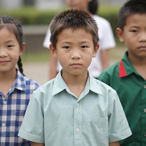 Group Portrait of Three Asian Children