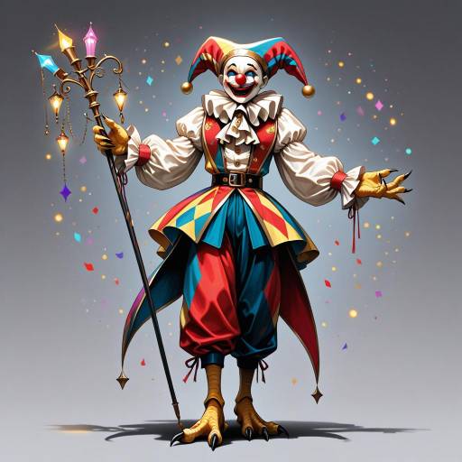 Playful Jester on a Dimly Lit Catwalk Playful Jester on a Dimly Lit Catwalk