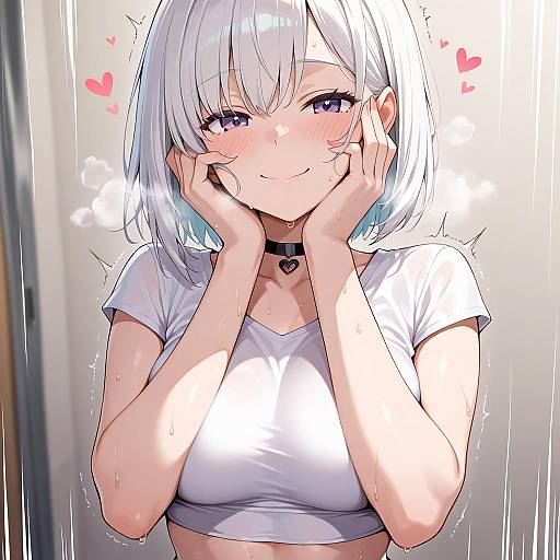 Happy Girl with Heart-Shaped Pupils