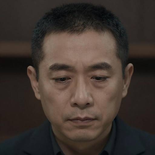 Intense Close-Up of a Middle-Aged Man