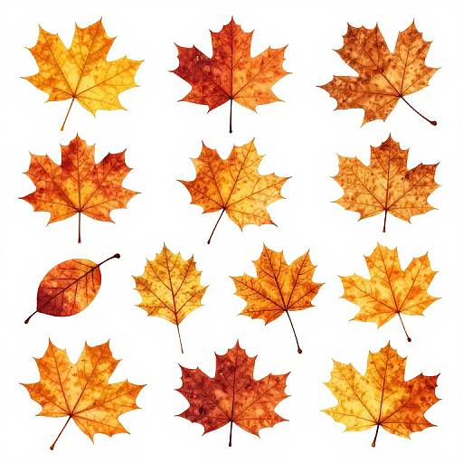 Autumn Leaves PNG Clipart Set