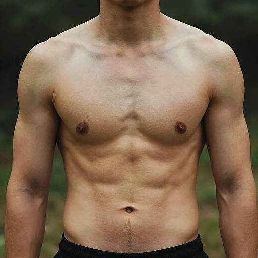 Realistic Toned Male Physique Outdoors