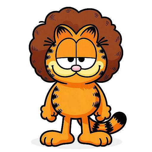 Playful Garfield-Style Cat Illustration