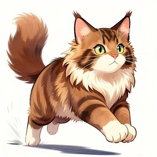 Majestic Anime Maine Coon Leap