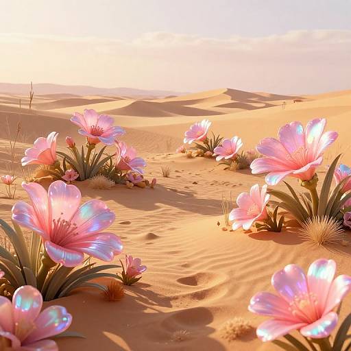 Vibrant 3D Desert Oasis Dreamscape