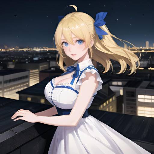 Aesthetic Anime Night Cityscape Portrait