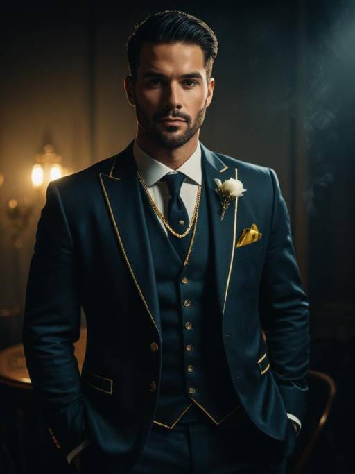 Stylish Summer Wedding Portrait of Man