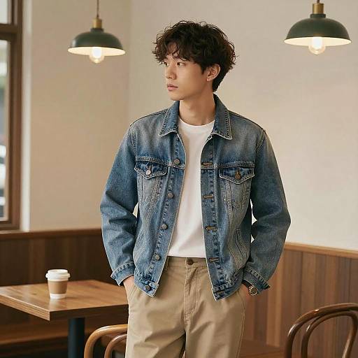 Casual Short Layers Hairstyle in Coffee Shop