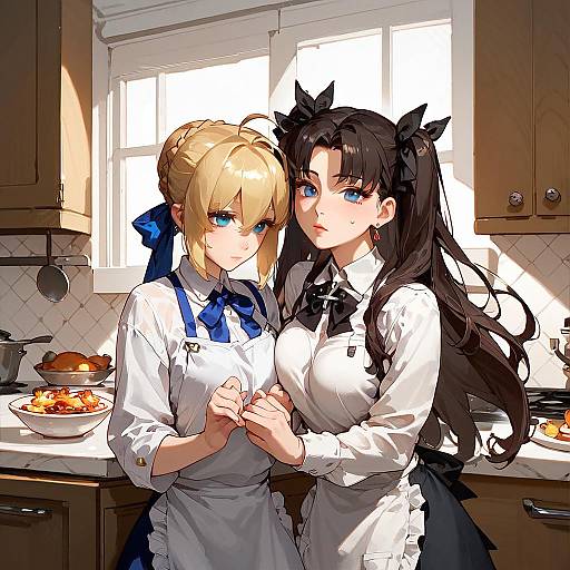 Two Busy Girls in the Kitchen
