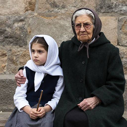 Generational Bond: Elderly Woman and Girl