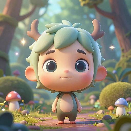 Whimsical Tween in Fantasy Forest