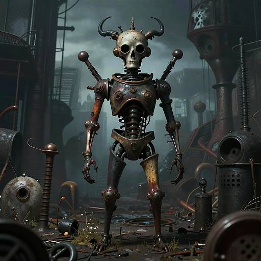 Surreal Ominous Character with Industrial Elements