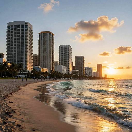 Sunrise Over Miami Beach Skyline