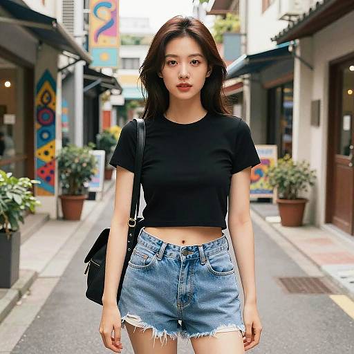 Toned Woman in Vibrant Street Style