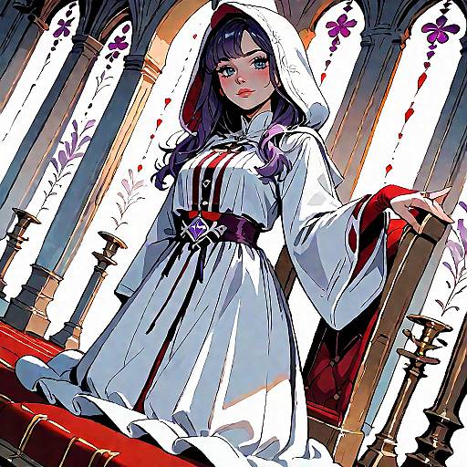 Hooded Moonbrook Princess on Throne