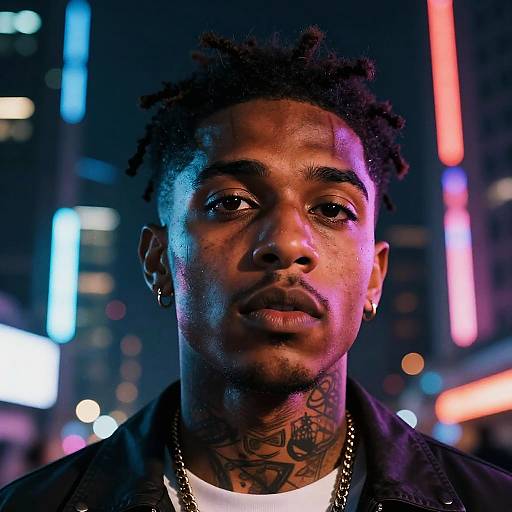 Vibrant XXXTentacion Futuristic Portrait