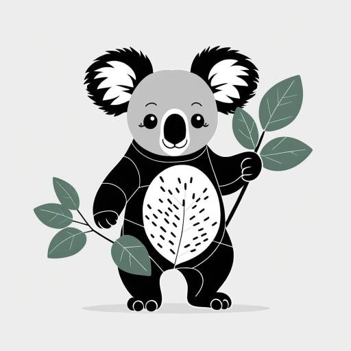 Minimalist Kawaii Koala Logo Design