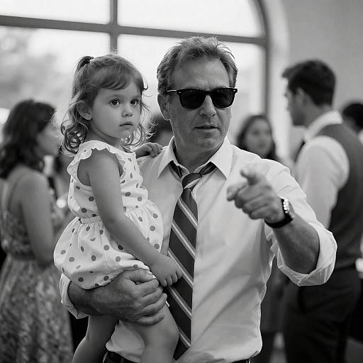 Timeless Bond: Man and Girl Portrait