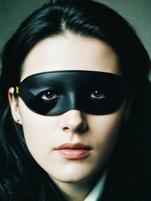 Woman Wearing Black Eye Patch Mask