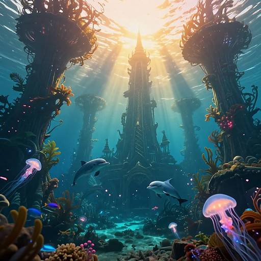 Bioluminescent Underwater Fantasy Kingdom