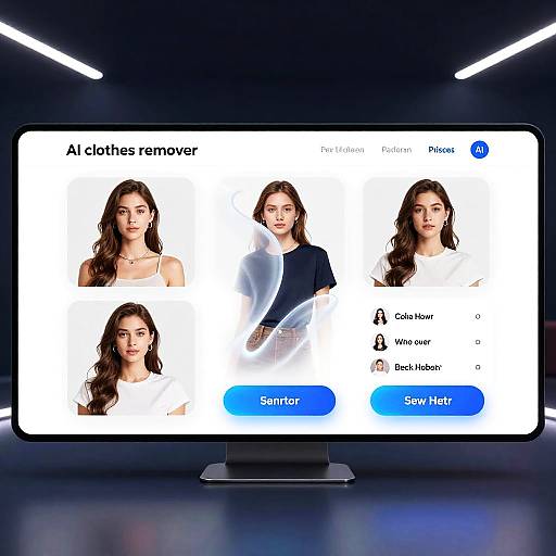 Futuristic AI Clothes Remover Dashboard