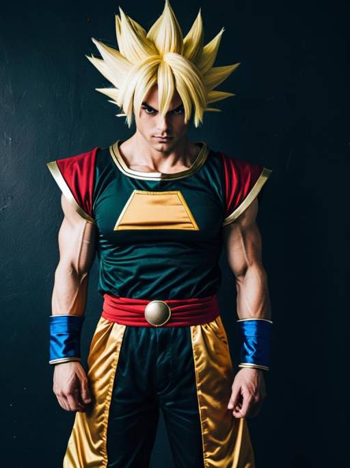 Man in Bardock Cosplay Costume