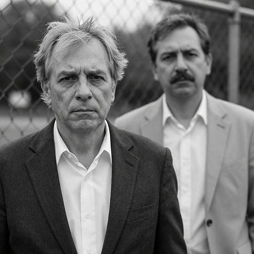 Vintage Portrait of Two Men by Fence