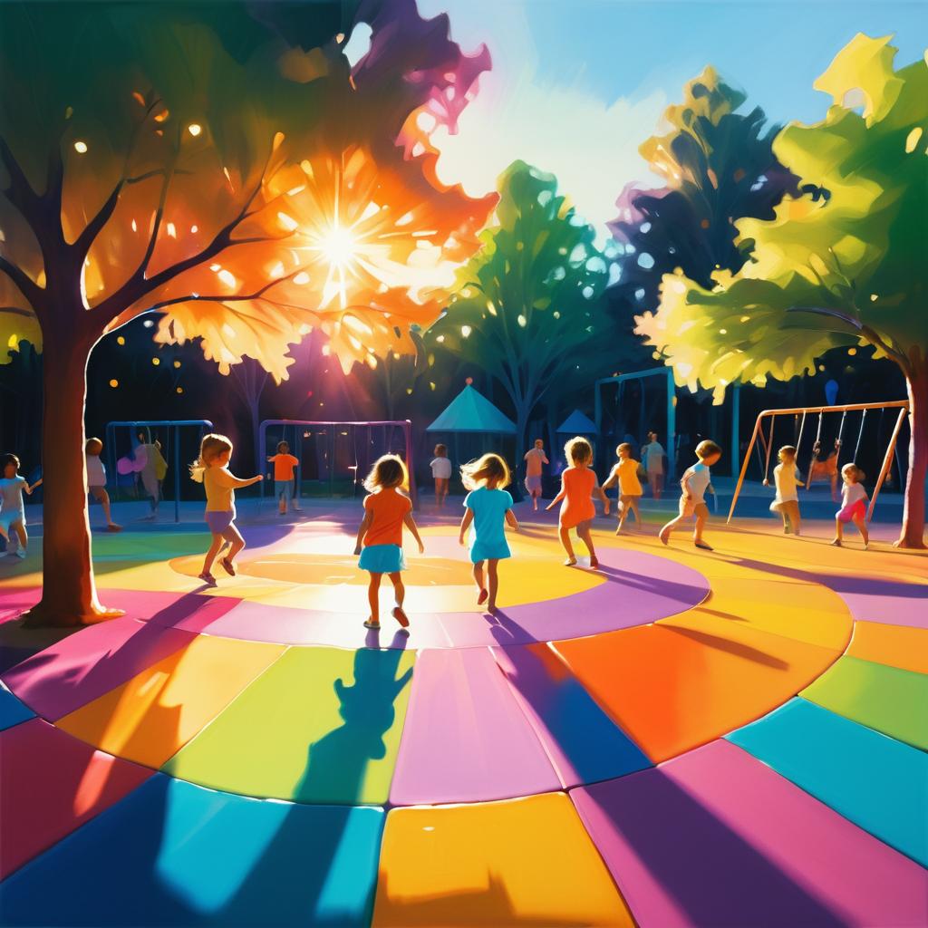 Vibrant Playground Scene with Children