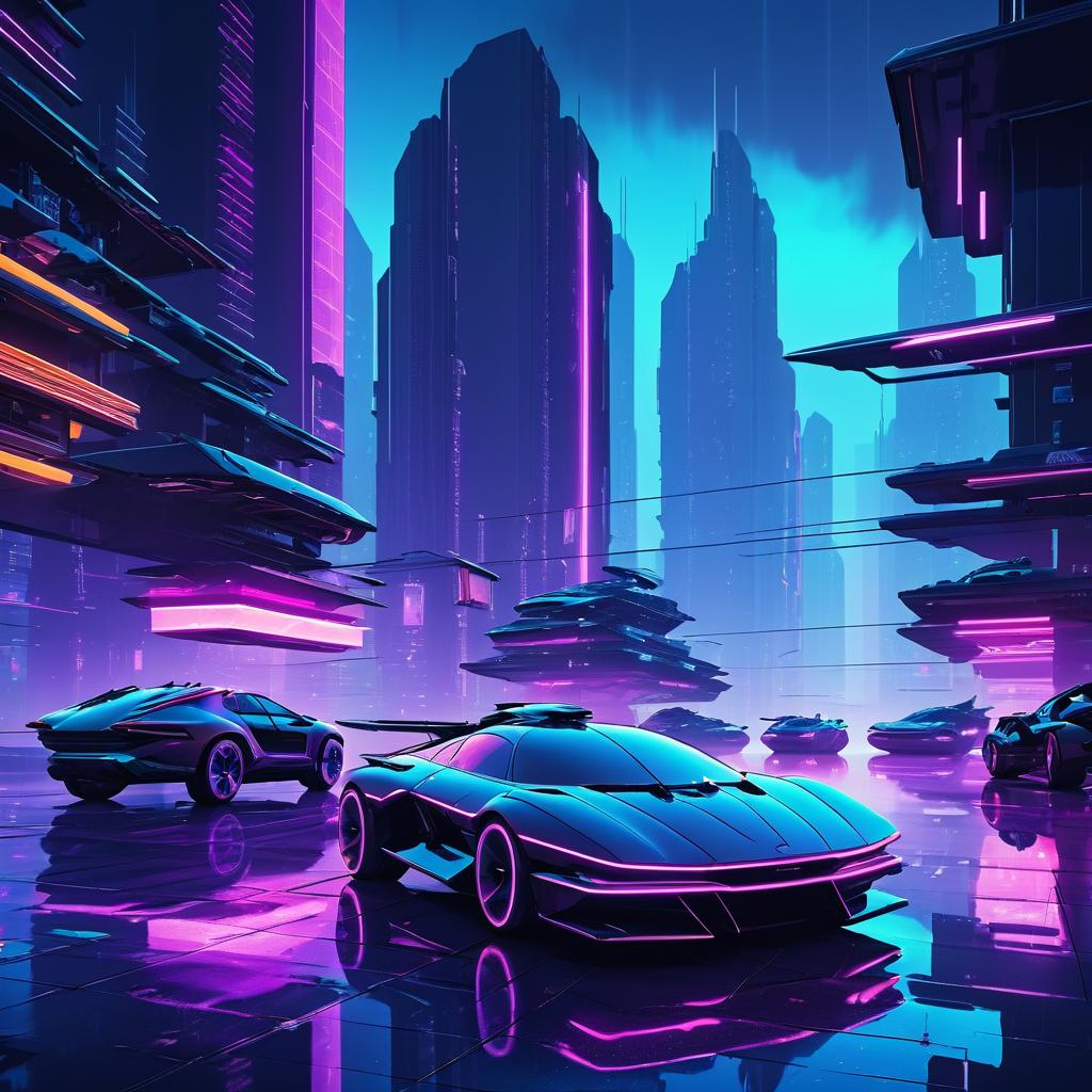 Futuristic Cyberpunk City at Twilight