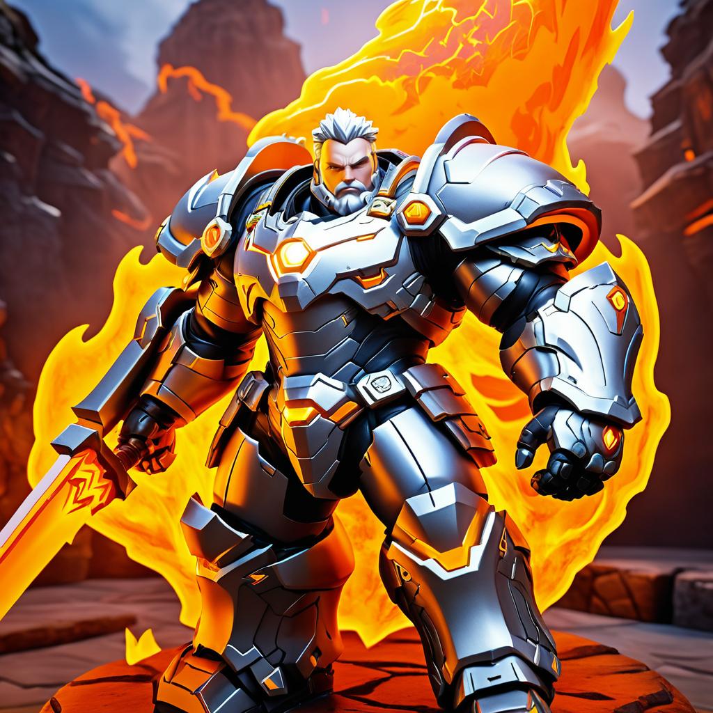 Epic 3D Reinhardt in Fiery Chaos