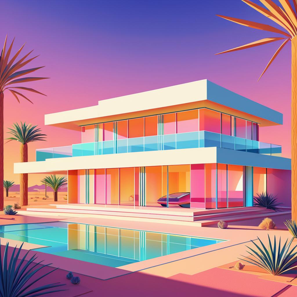 Art Deco Villa in Desert Landscape