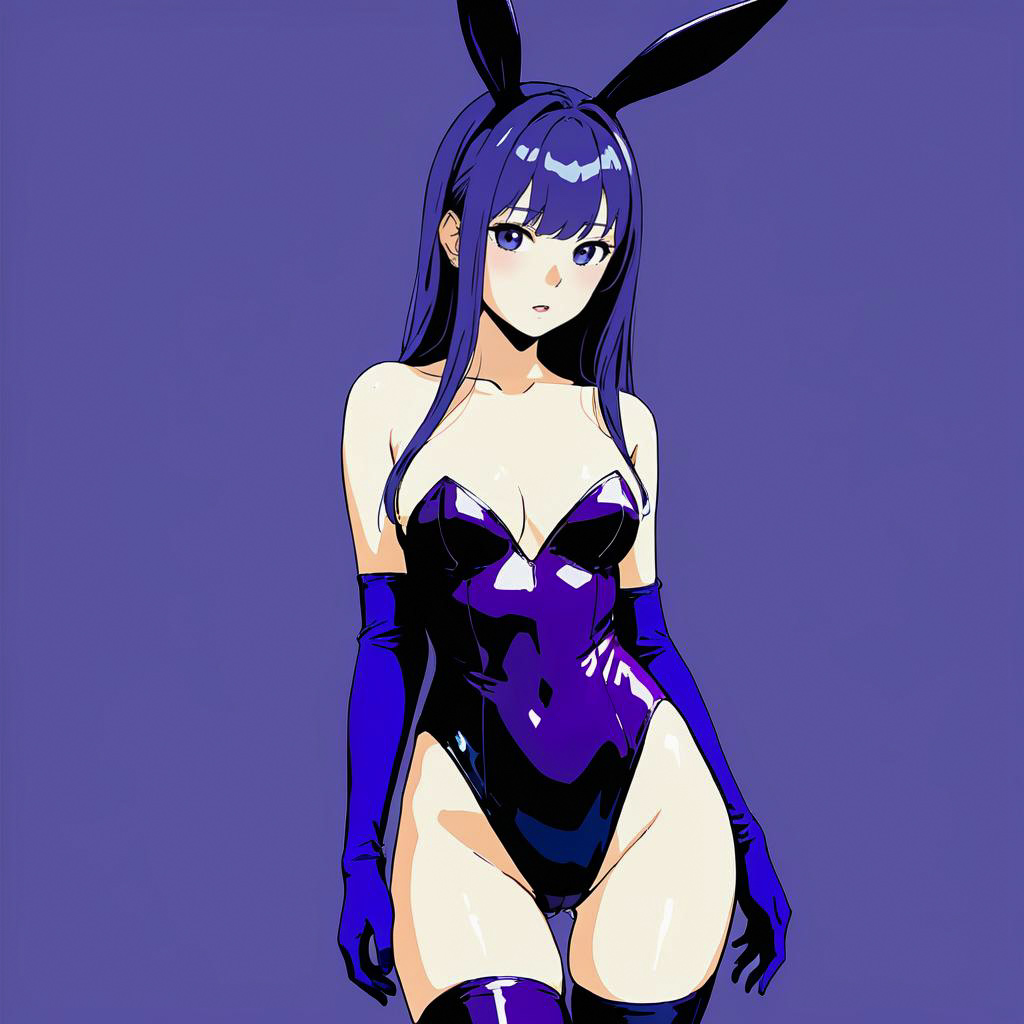 Flustered Bunny Girl in Avant-Garde Style