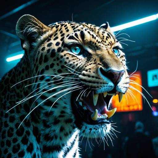 Cyberpunk Leopard Snarl
