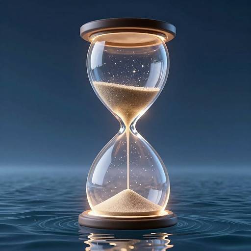 Ethereal Colossal Hourglass Over Sea