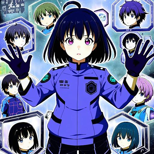 Illustration of Amatori chika, world trigger in the style of Sen'yuu yuuji