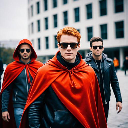 Three Outdoor Men in Costumes