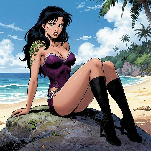 Vampire Poison Ivy at Beach