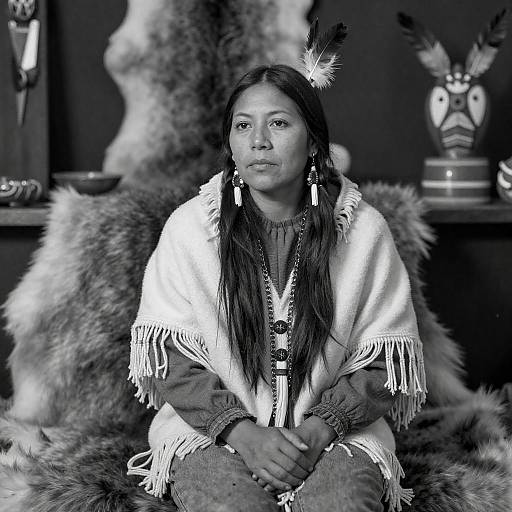 Native American Woman in Traditional Attire