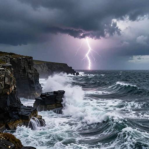 Stormy Coast with Crashing Waves
