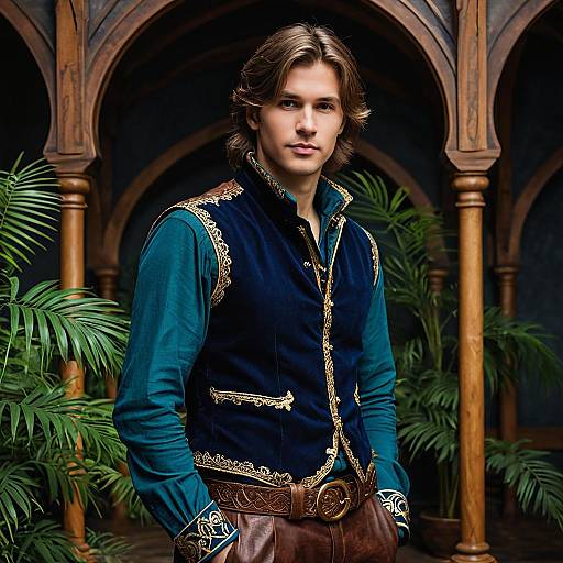 Young Man in Victorian-Inspired Fantasy Attire