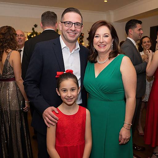 Joyful Family at Holiday Party
