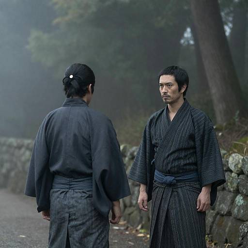 Mystical Encounter in Foggy Forest