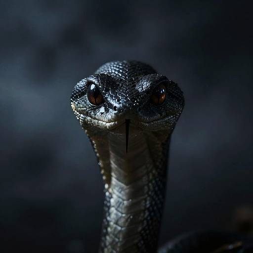Eerie Snake Eyes in Shadow Mist