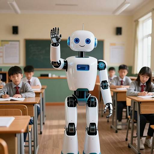 Photorealistic Robot in Rural Classroom