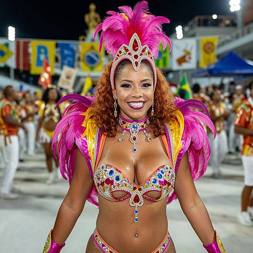 Vibrant Rio Samba Showgirl Costume