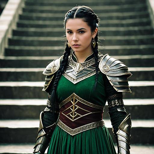 Woman in Fantasy Armor Dress