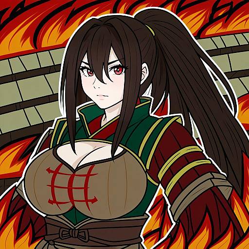 Illustration of Kagero (fire emblem), fire emblem in the style of Guin guin