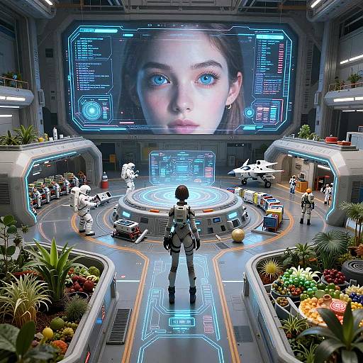 Futuristic Scene with Intricate Characters