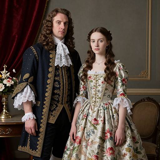 17th-Century Elegant Couple Portrait