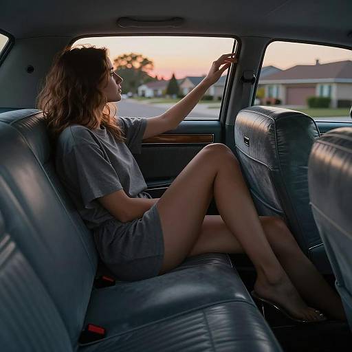 Luxe Sunset Drive in Vintage Car